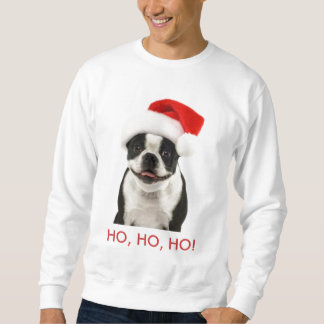 Boston Terrier Santa HO, HO, HO tröja Sweatshirt