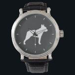 Boston Terrier Silhouette Armbandsur<br><div class="desc"></div>