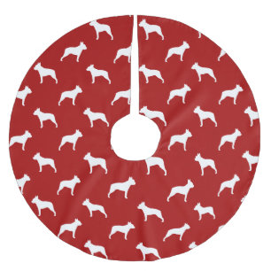 Boston Terrier Silhuett Mönster Julgransmatta Borstad Polyester