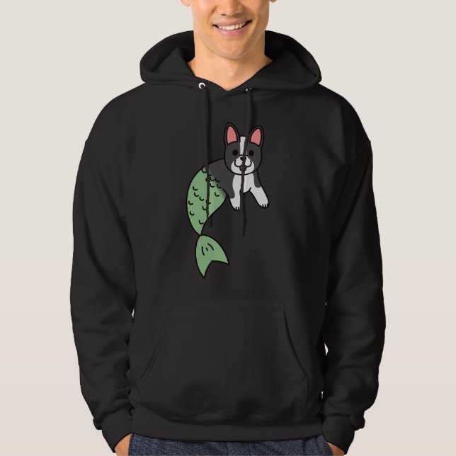 Boston Terrier Sjöjungfru Hoodie (Framsida)