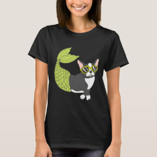 Boston Terrier Sjöjungfru Merboston Coola för Scho T Shirt