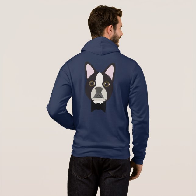 Boston Terrier Smoking T Shirt (Hel baksida)