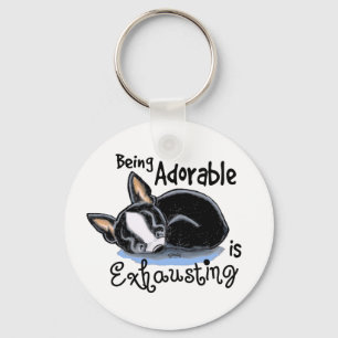 Boston Terrier som är förtjusande Nyckelring