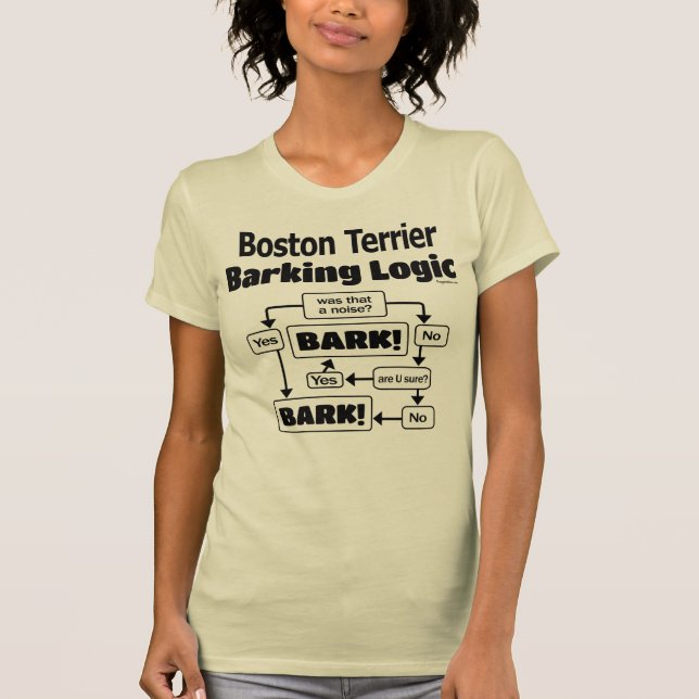 Boston Terrier som skäller logik T Shirt (Framsida)