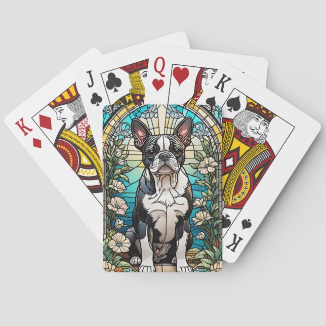 Boston Terrier-spelkort Casinokort (Baksidan)