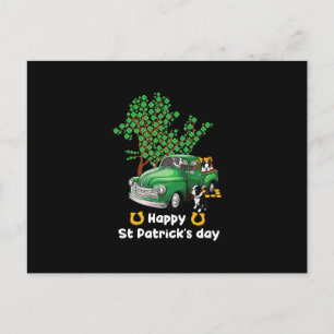 Boston Terrier st Patricks dag lastbil Shamrock Meddelande Vykort