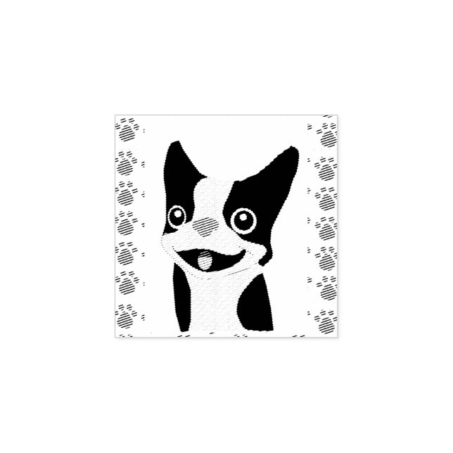 Boston Terrier Stämpel (Tryck)