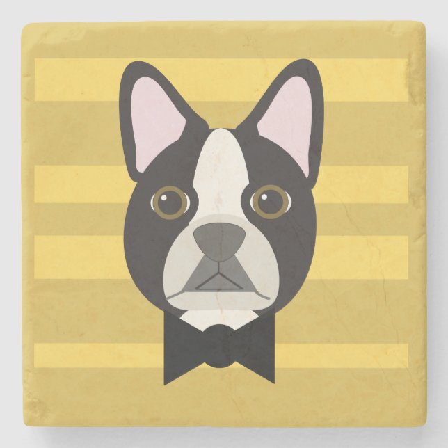 Boston Terrier Stenunderlägg (Framsidan)