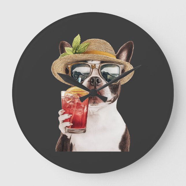 Boston Terrier Stor Klocka (Framsida)