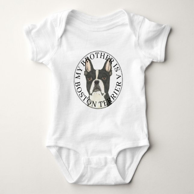 Boston Terrier Storebror T Shirt (Framsida)
