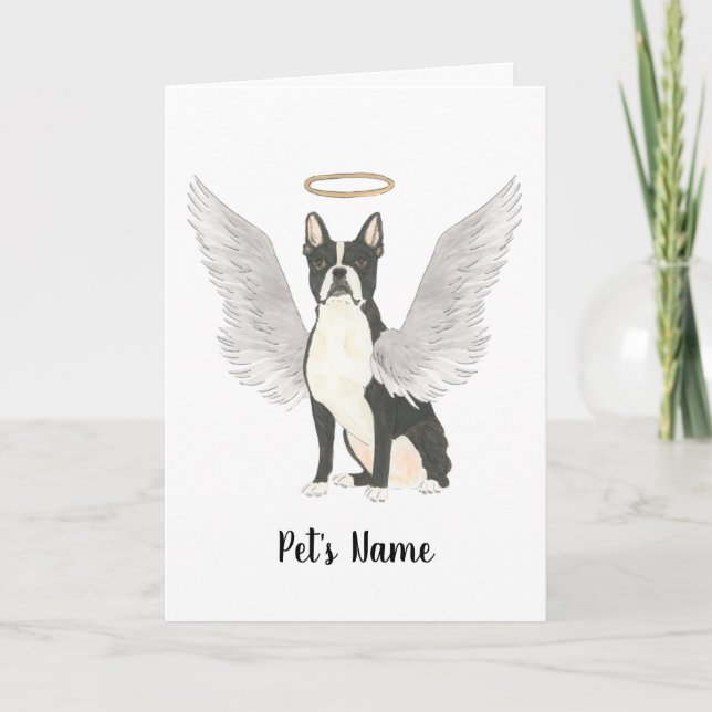Boston Terrier Sympathy Memorial Kort (Framsida)