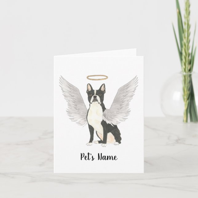 Boston Terrier Sympathy Memorial Kort (Framsida)
