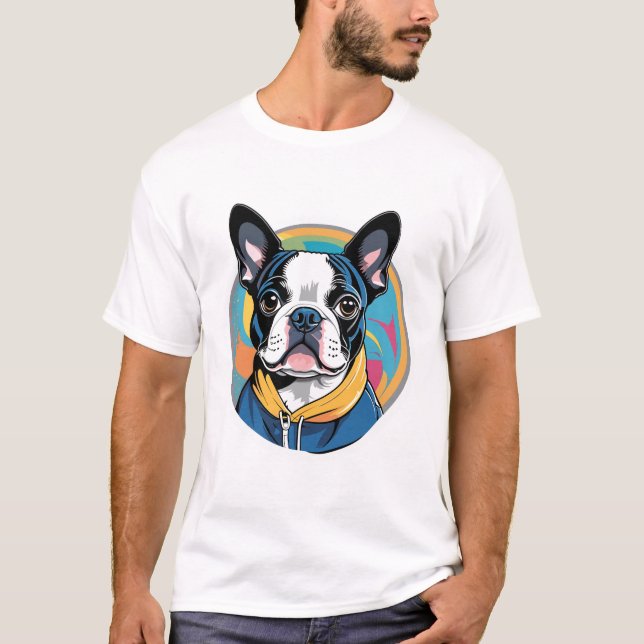 Boston Terrier T Shirt (Framsida)