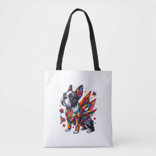 Boston Terrier t-shirt origami lustig Classic Tygkasse