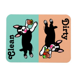 Boston Terrier Tecknad Dirty/Clean Magnet