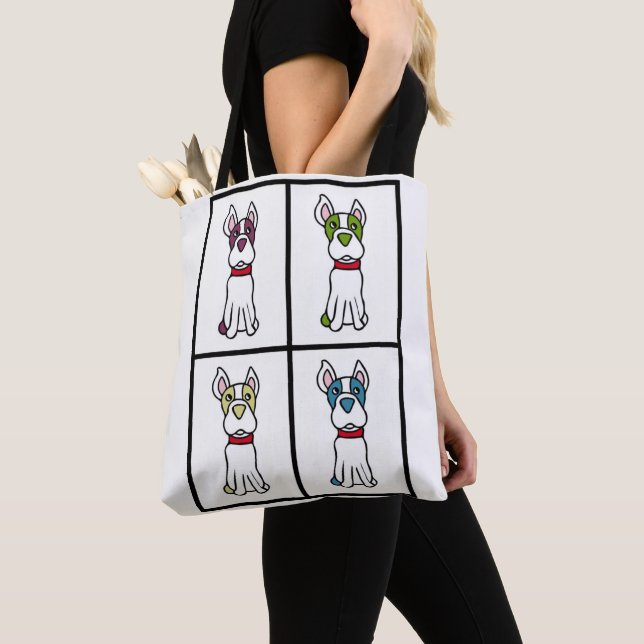 Boston Terrier Tote Bag Tygkasse (Närbild)