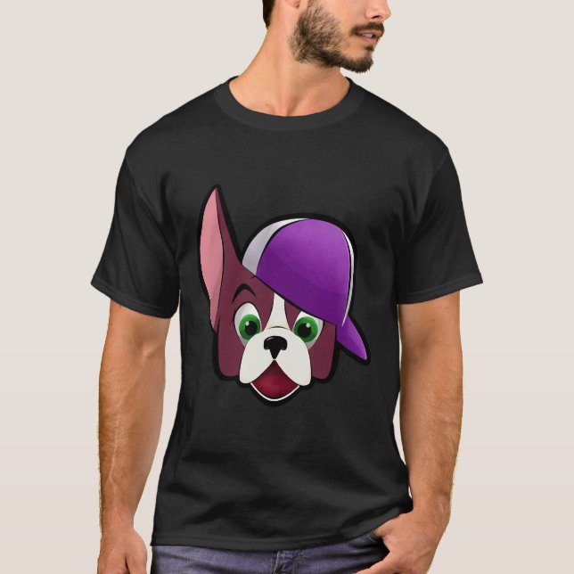 Boston Terrier Trainer Illustration T Shirt (Framsida)