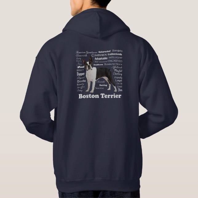 Boston Terrier Traits Hoodie (Baksida)