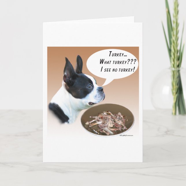 Boston Terrier Turkiet Helgkort (Framsida)