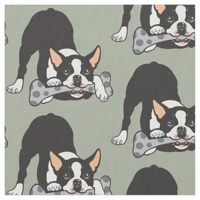 Boston Terrier Tyg (Närbild)