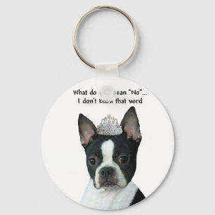 Boston Terrier:  Vad betyder du "inte"? Nyckelring