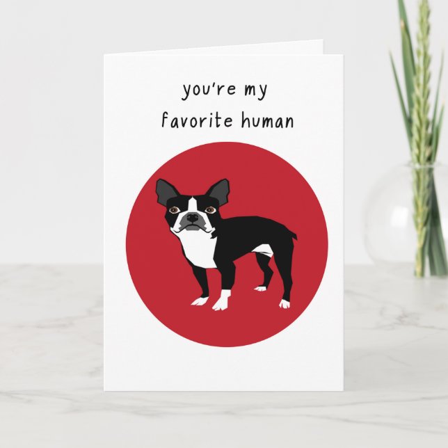 Boston Terrier Valentines day Card Helgkort (Framsida)