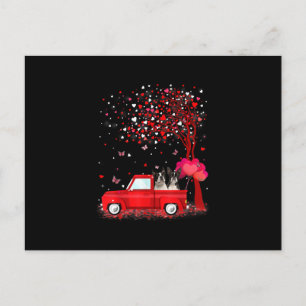 Boston Terrier Valentines day Gifts Hundar Red Las Vykort