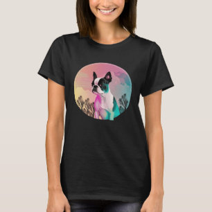 Boston Terrier Vaporwave Retrowave Aesthetic 1 T Shirt