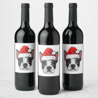 Boston Terrier Vin Sticker Funny Novelty Gift Vinflaska Etikett
