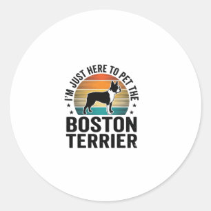 Boston Terrier Vintage Husdjursälskare T-Shirt Des Runt Klistermärke