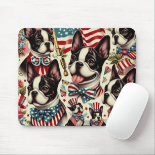Boston Terrier Vintage Seamless Illustration Musmatta