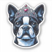 Boston Terrier Vinyl Sticker - Queen