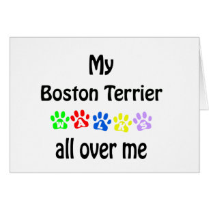 Boston Terrier Walks Design Hälsningskort