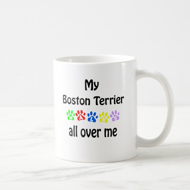 Boston Terrier Walks Design Kaffemugg (Höger)