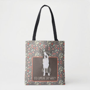 BOSTON Terrier Wants a Walk Tote Bag Tygkasse