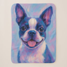 Boston Terrier Warm Sherpa Blanket