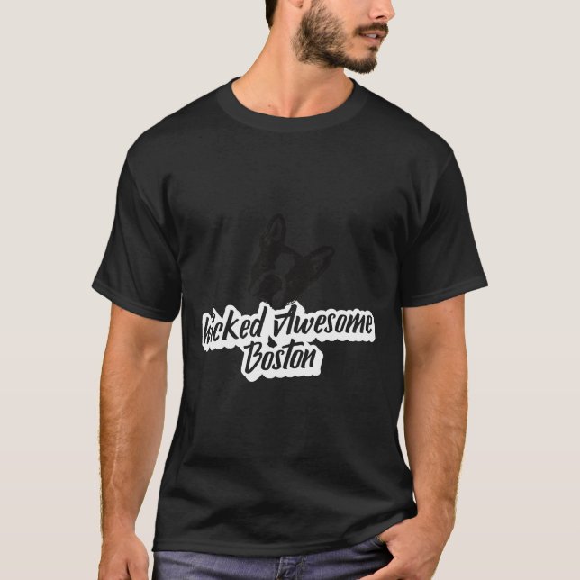 Boston Terrier Wicked Fantastisk Boston T Shirt (Framsida)