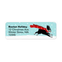 Boston Terrier Winter Helgdag Cute Hund jul