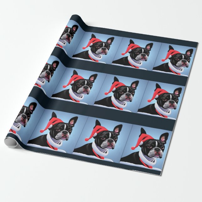Boston Terrier Wrapping Papper Presentpapper (Utrullad)