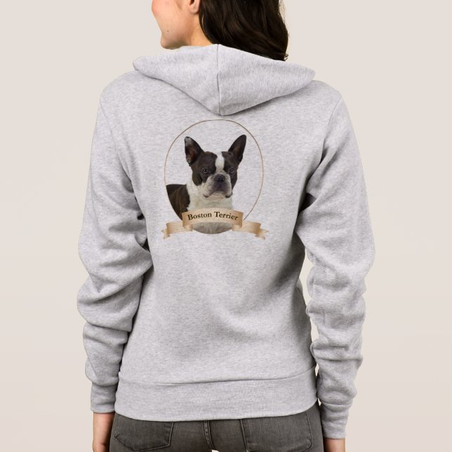 Boston TerrierHoodie Tröja (Baksida)