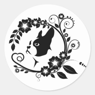 Boston Terrierhund älskare Runt Klistermärke