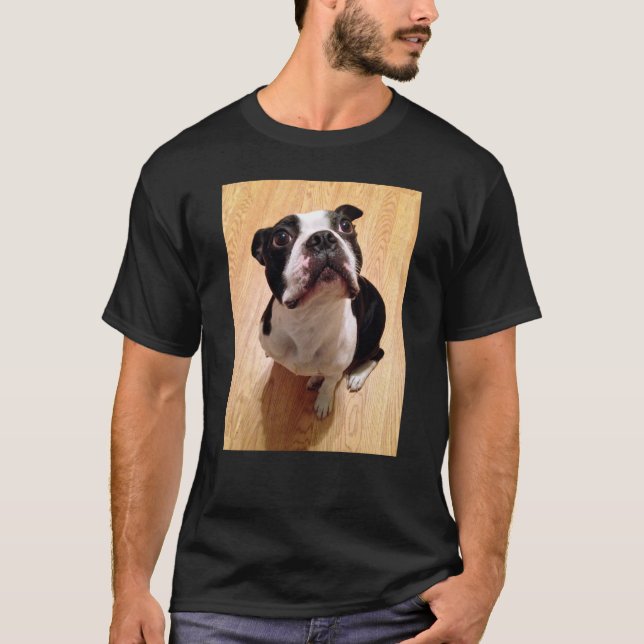 Boston Terrierhund Tee Shirt (Framsida)