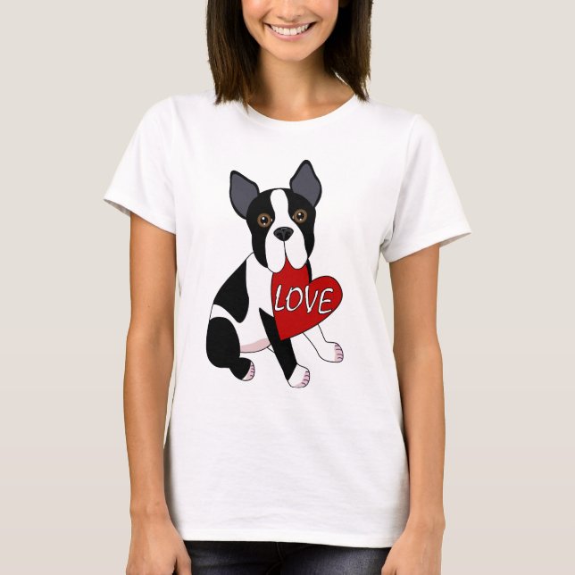 Boston Terrierkärlek Tee (Framsida)