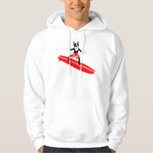 Boston TerrierLongboard surfare Hoodie