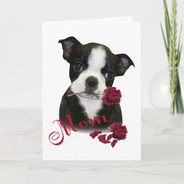 Boston Terriermamma Helgkort (Framsida)