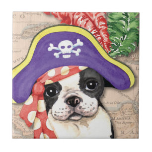 Boston Terrierpirat Kakelplatta