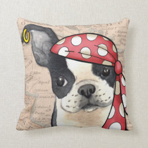 Boston Terrierpirat Kudde