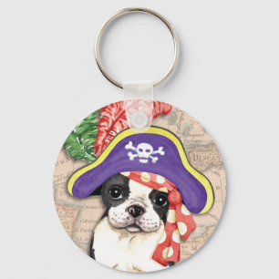 Boston Terrierpirat Nyckelring