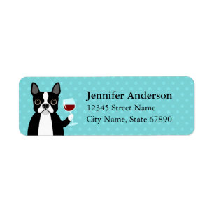 Boston Terrierreturetiketter Returadress Etikett