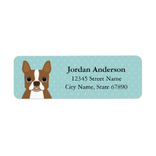 Boston Terrierreturetiketter Returadress Etikett